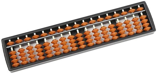 LATRAT Kunststof abacus rekenmachine kinderen rekenmachine, 17-cijferige retro hout vierkant, Chinese abacus berekeningsdoos, bruin