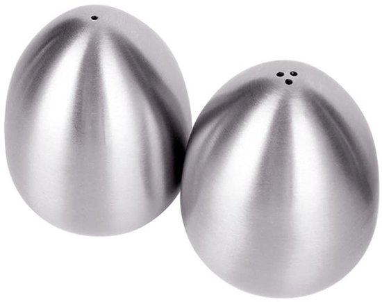 LATRAT Mini-peperstrooier, roestvrij staal, kruidentool, roestvrij staal, peperstrooier, zoutvaatje in eivorm (1 gat en 3 gaten) van LATRAT