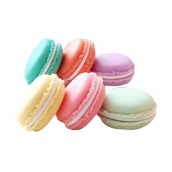 LATRAT Set van 6 mini-opbergdozen in de vorm van een macarons voor sieraden en cosmetica, macaron-doos, kleine opbergdoos, 6 stuks, kleurrijk van Merkloos	