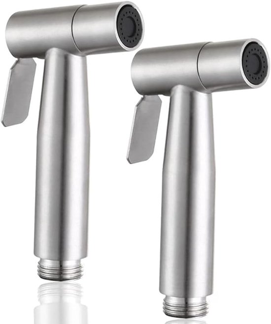 LATRAT Toiletsproeier van roestvrij staal, bidet handdouche, roestvrij staal, sproeikop voor toilet, persoonlijke hygiëne en luierreiniging, 2 stuks van LATRAT