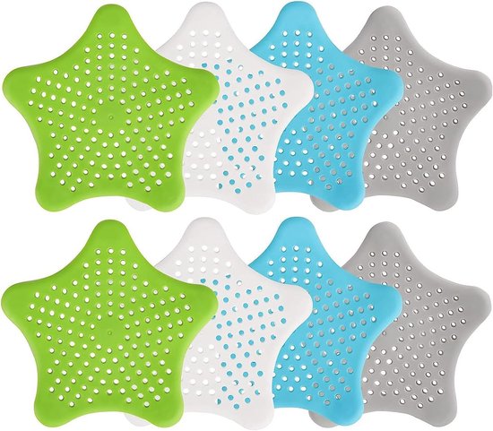 LATRAT Zeester Haarfilter-haarvanger, anti-verstoppingsapparaat, badkamer, voor douche, badkuip, wastafel, badkamer, keuken, zeef, afvoer (4 kleuren) van LATRAT