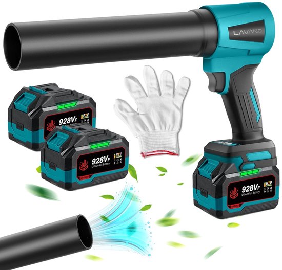 Lavano Bladblazer 2kg – Bladblazer met Accu – Inclusief 2x 21V Accu’s – Bladblazers op Accu – Luchtblazer – Auto Droger – Perfect voor Bladeren in de Tuin – Bladblazer Accu