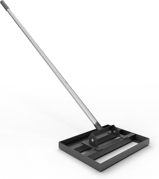 Lawn leveling rake 17" x 10" - verstelbare stainless steel handvat - heavy duty grass leveling - ShopVlot