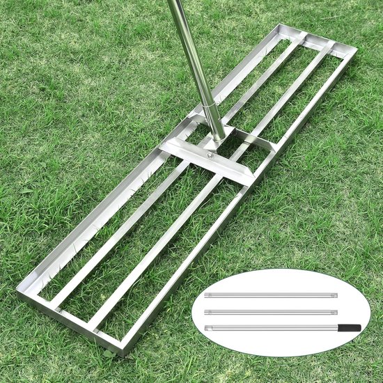 Lawn Leveling Rake met Extra Lange Steel - 120 x 25 cm | Tuinhark voor Gazonnivellering van Habitools