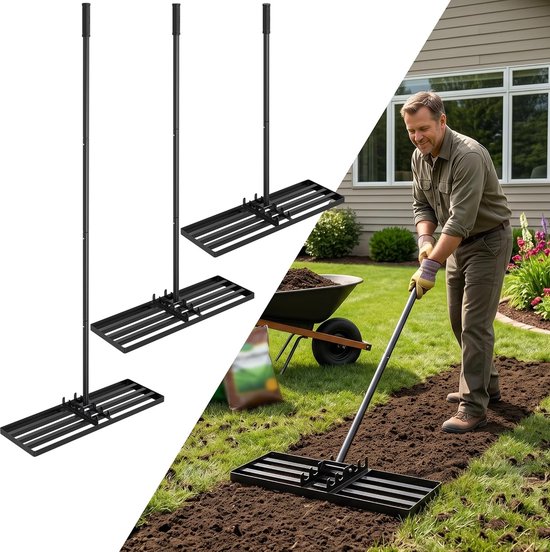 Lawn Leveling Rake rake voor het schuren, , levelingrak, gazon, golf, tuinggras, gereedschap, topdressing, oppervlak, leveler, tuin, achtertuin, gazon, 50 x 25 cm