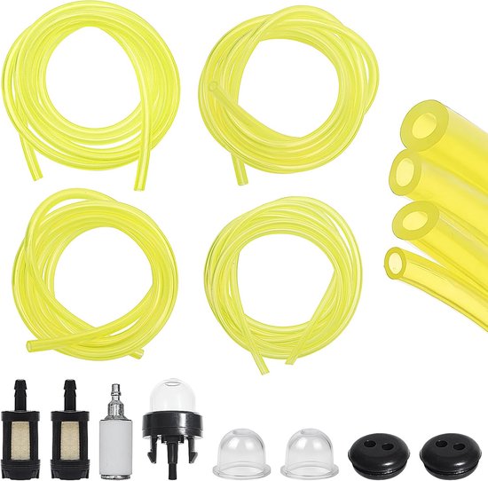 Lawn Mower Set - Universele Benzinefilter Set - Benzinefilter - Brandstofslang Set met Slangen en Dichtingen - Primer voor Kettingzagen - Grasmaaiers - Heggentrimmers - Hoge Snoeier van Merkloos	