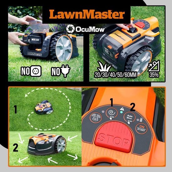 LAWNMASTER - VBRM16MAX - Robot tondeuse - 16 cm - 24V 8Ah