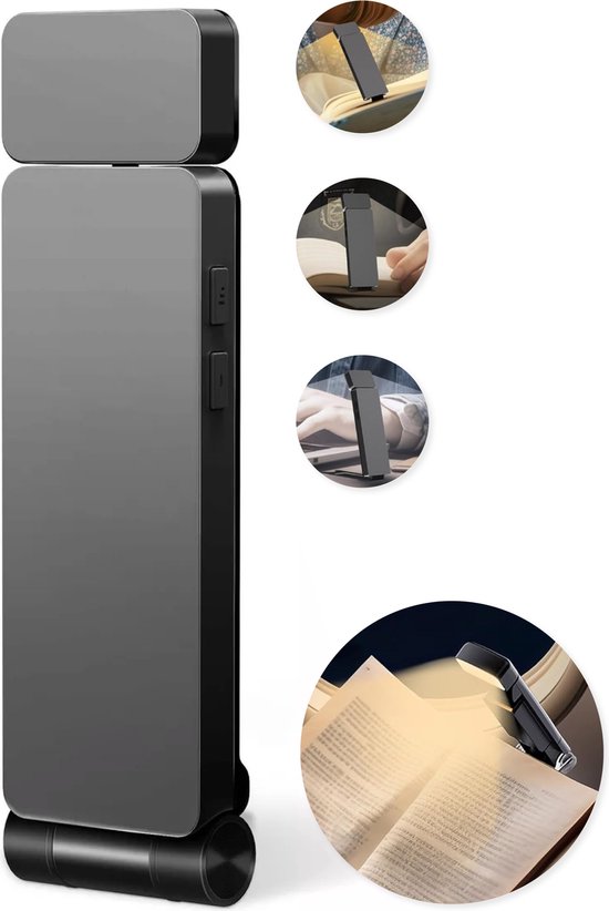 LED Leeslampje met klem - 80 uur leesplezier - Leeslamp voor boek en in bed - Dimbare klemlamp - Oplaadbaar via USB-C - Klemspot - 3 Lichtstanden - Soft & Silky van Merkloos