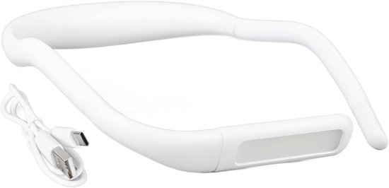 LED Neck Reading Lamp, Book Light For Reading In Bed, Desk Lamp With Adjustable Brightness, 3 Colors Reading Lamp, Light With Bendable Arms, Suitable For Repair, Night Run, Hiking(White) van Merkloos	
