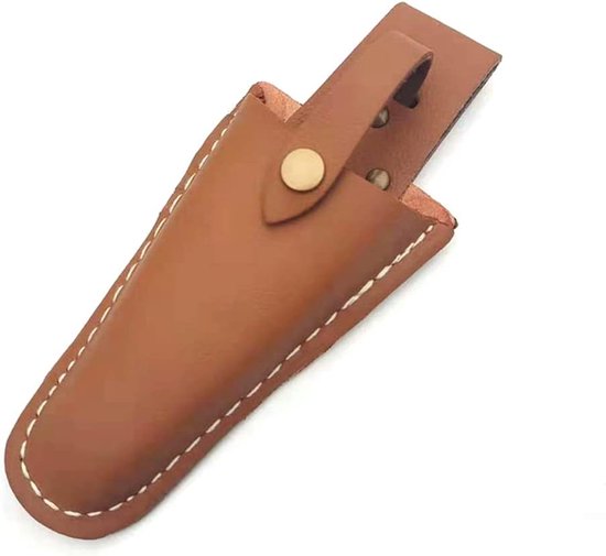 Leer hoesje - Tang opbergtas - Heuptas voor snoeischaar - Tuin Gereedschap Opberg Tas - Bruin - PU leer - 20.5*8 cm - Voor Snoeischaar en Tuin Gereedschap van Merkloos	