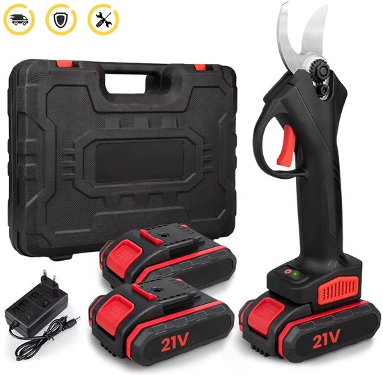 LeeuwenChoice® Elektrische Snoeischaar Met 2 Accu's - Borstelloze Draadloze Takken Cutter - Power Tool van Merkloos	