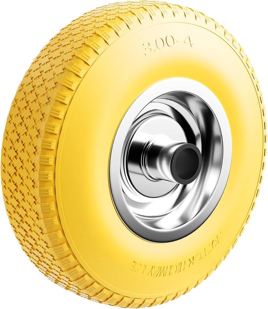 Lekvrij Massief PU-Wiel 3.00-4 (255mm) met Stalen Velg voor Steekwagens en Kruiwagens