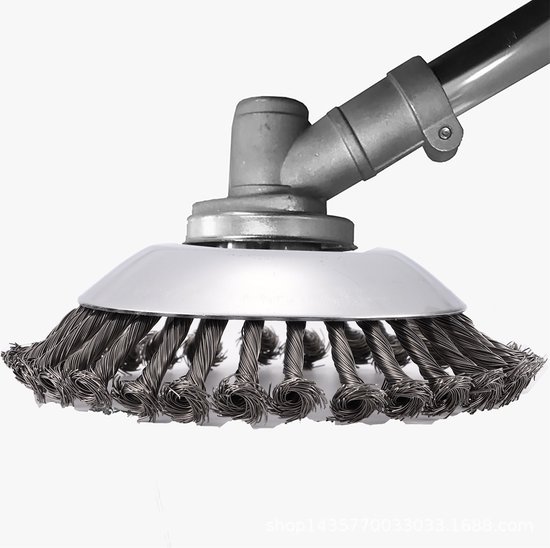 Lemonbest Onkruidborstel voor Bosmaaier - 8 Inch RVS Draadborstelkop - Voegborstel voor Grastrimmer en Kantenmaaier