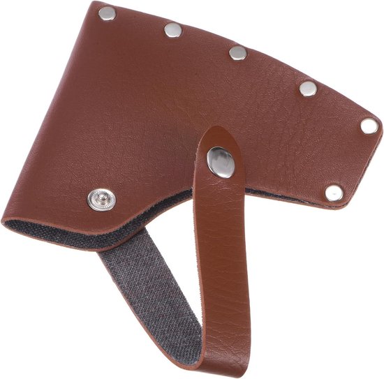 Leren bijlenscherm voor 1 lb bijl, dubbele snap sluiting, draagbaar en perfect voor buitenactiviteiten, bescherming voor bijlkop en bijlblade