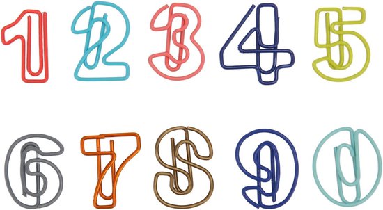 Leuke Cijfers Stijl Paperclips Metaal - Organiseren van Bestanden - Kantoor School 100 Stuks voor Werkstudie Thuis