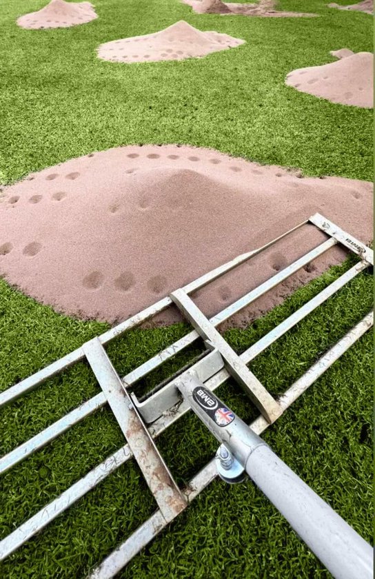 Levelawn Hark – Egaliseerhark – Tuinhark – Grashark – Nivelleerhark – 117 cm Breed – Roestvrijstalen Kop