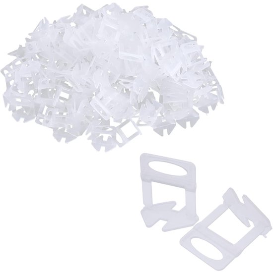 Leveling Clips 1mm - 200 Stuks - Tegel Leveling Systeem - Spacer Clips - DIY Vloertegels Spacers van Merkloos	