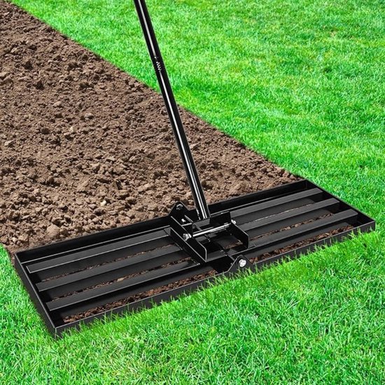 Lexium Gazonrakel - Grasrakel - Tuinrakel - Egaliseerrakel - Topdressing - Zand verdelen - Tuinieren - Gazon egaliseren - RVS - Ergonomisch