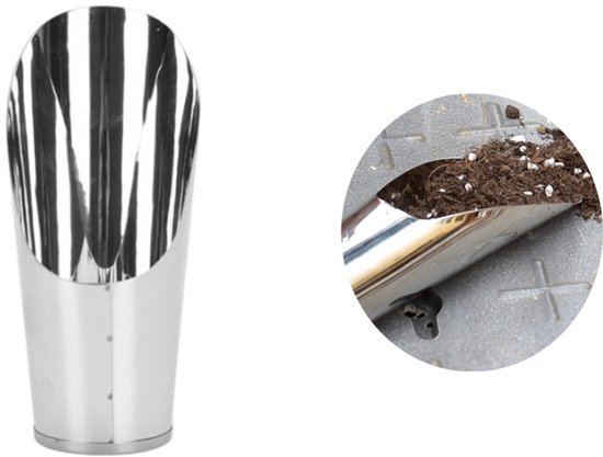 Lichte Grondschep - Praktisch Tuingereedschap - Roestvrijstaal - Schep - spade - tuinschep - Strandspade Kleine tuinspade voor planten en verplanten - Kleine spade - Plantspade - tuingereedschap - 1 stuk - Zilver van Merkloos	