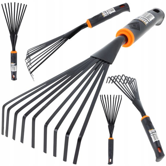 Lichte Tuinhark 9 Tandenbladhark met PVC Handvat