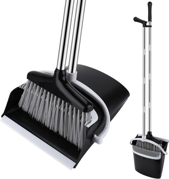 Lichtgewicht Bezem en Stofpan Set met Uitschuifbare Steel (123 cm) - Voor Binnen en Buiten van Merkloos	