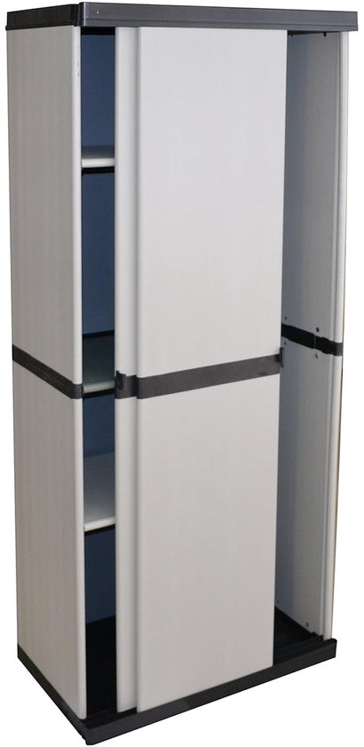 Lichtgewicht bouwkast - multifunctioneel - 1 stuk - kunststof - L 68 x H 168 x D 40,5 cm van Merkloos	