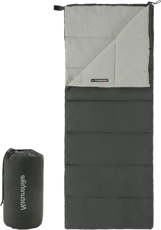 Lichtgewicht Rechthoekige Spliceable Slaapzak voor 3 Seizoenen voor Buiten Kamperen Wandelen (Grijs) met toevoeging van "Outdoor" en "Compact" Slaapzak voor camping van Bessport