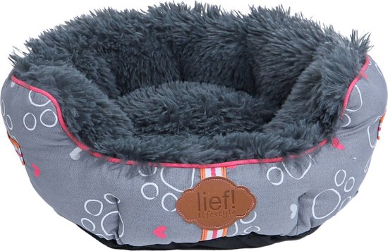 Lief! dierenmand girls grijs/roze 40 cm van lief!