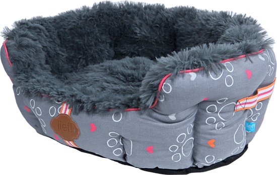 Lief! dierenmand girls grijs/roze 60 cm van lief!