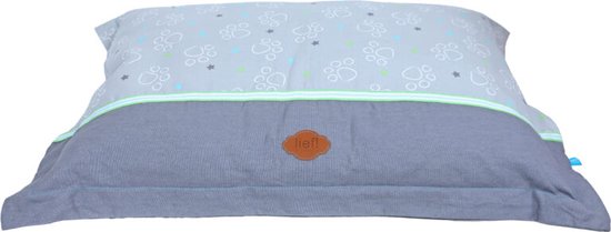 Lief! hondenkussen Volant boys grijs/blauw 100 x 80 cm van lief!