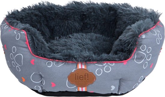 Lief! Hondenmand Girls 45x50 cm grijs grijs van lief!