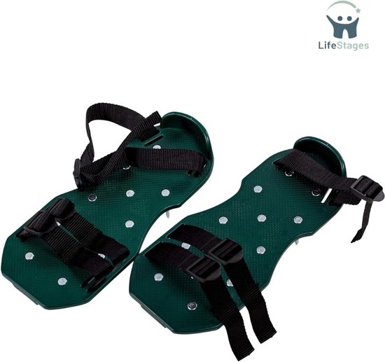 LifeStages - Gazonpriksandalen - Luchtschoenen Voor Gazon Tot Maat 46 - Schoenaccessoires Als Handmatige Beluchter - Schoenen Met 3 Gespen - Grasschoenen Met 13 Spijkers - Spijkerschoenen Voor De Tuin - Gazon Of Tuin van Merkloos	