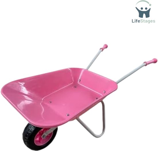 LifeStages - Kinder Kruiwagen - Metalen Kinderkruiwagen - Oranje/Grijs - Speelgoed - Spellen - Boerderij - Tuinieren van LifeStages