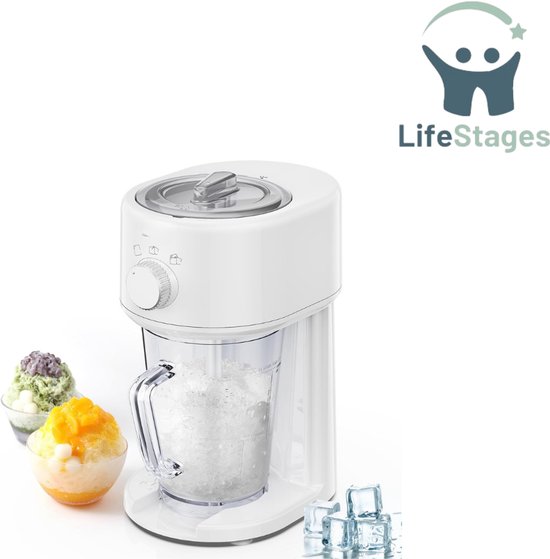 LifeStages - Slush Puppy Maker - Scheermachine voor Ijs - Elektrische Ijsrasp - Sneeuwkegelmachine met Grote Opslagcapaciteit - Draagbare IJsbreker - IJsdikte Kan Worden Aangepast van LifeStages