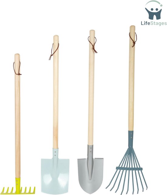 LifeStages - Tuingereedschap Kinderen Speelgoed - Tuingereedschap - Set Van Hout En Metaal - Voor Kinderen Vanaf 3 Jaar - In Modern van LifeStages