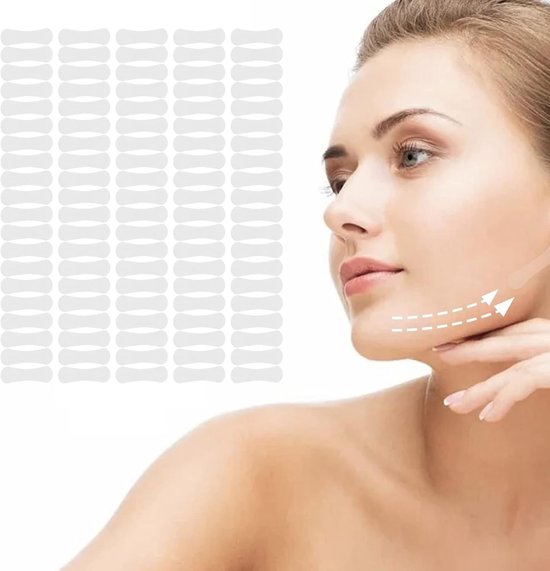 Lift Tape - geen sporen lift - goede elasticiteit - elimineert rimpels - face-tape lifting voor dubbele kin - 100 stuks - huidverjonging - gezichtstape van Merkloos	