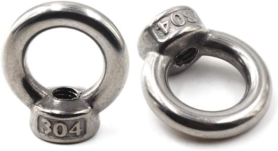 Lifting Eye Nut 304 Stainless Steel Ring Eye Bolts Threaded Nuts M3 van Merkloos	