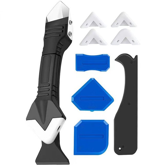 Lijmschraper, lijmverwijderaar, siliconenkitschraper, voegreinigingsgereedschap, schuine lijmrestenschraper, voegafdichtingsgereedschapset van Merkloos	