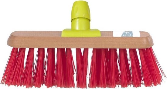 Linea straatbezem gelakt hout pvc rood van Linea