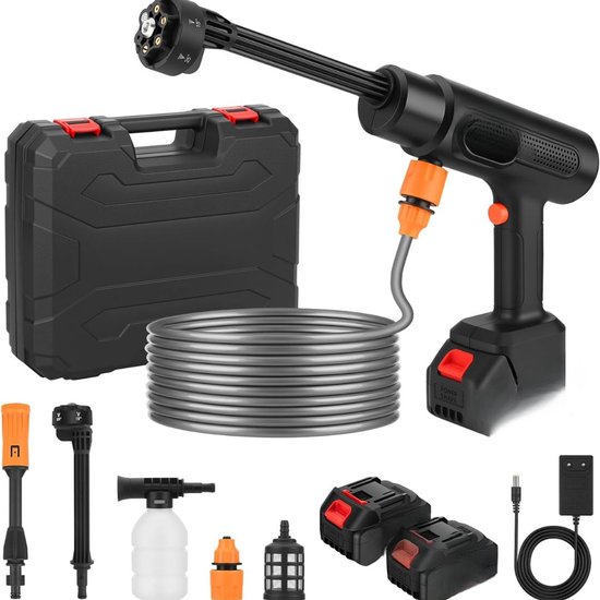 Lìon® Hogedruk Reiniger Auto - Hogedrukreiniger Auto - Hogedrukspuit - Zwart - 46cm x 8cm x 26cm