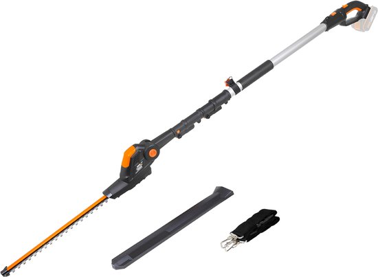 Lìon® Telescopische Heggenschaar - Elektrische Telescopische Heggenschaar - Elektrische Heggenschaar - Zwart/Oranje - 32cm x 13cm x 237cm