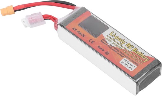 Lipo Batterij 14.8V 60C Ontladingssnelheid 4S XT60 Plug Connector 2800mAh Power voor Afstandsbediening Voertuigen - Accu - Energievoorziening van Merkloos	