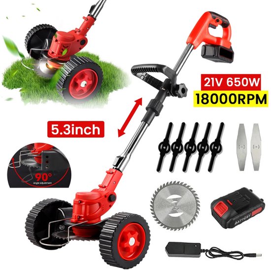 Livano Kantenmaaier Electrisch - Met Accu - Draadloos - Voegenborstel - Grastrimmer - Kantensnijder - Onkruidborstel - Bosmaaier - Elektrische - 1 Accu van Livano