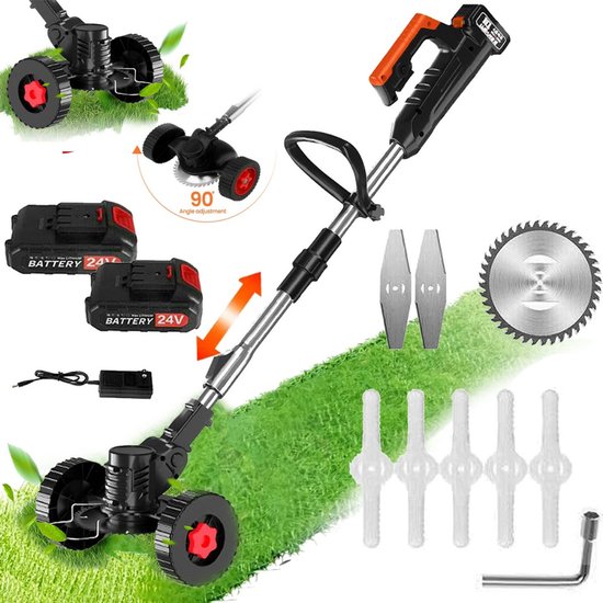 Livano Kantenmaaier Electrisch - Met Accu - Draadloos - Voegenborstel - Grastrimmer - Kantensnijder - Onkruidborstel - Bosmaaier - Elektrische - 2 Accu's van Livano