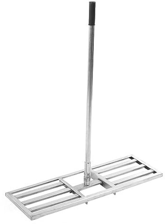Livia home - Gazonnivelleringshark - Multifunctioneel grasnivelleringsapparaat - Telescopische lange steel - Roestvrij staal - Geschikt voor elk gras