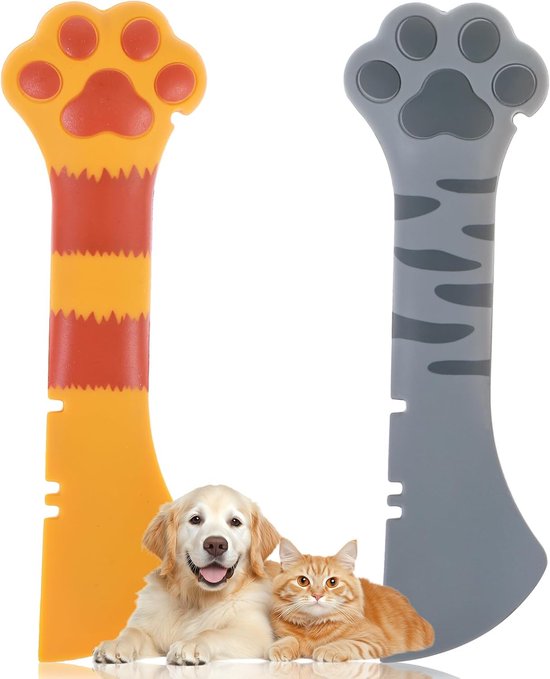 LLOUSSAK 2 stuks kattenvoerlepels, siliconen katten-natvoerlepel, mini-spatel, ingeblikte lepel voor dierenvoeding, diervoerblikaccessoires voor puppy's, kittens, voederpotjes van LLOUSSAK