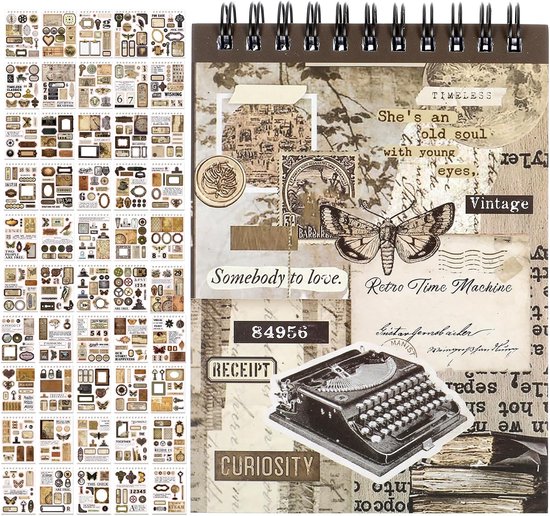 LLOUSSAK 50 Sheets Scrapbooking Sticker Set, Vintage Scrapbooking Accessories, Scrapbooking Stickers for Diaries, Photo Album, DIY van LLOUSSAK