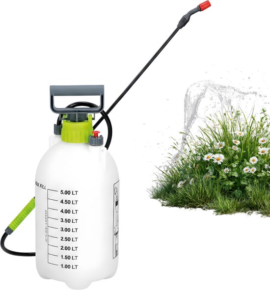 Lomera Drukspuit - Tuin Drukspuit - Handdrukspuit - Druksproeier - Tuinspuit - Plantenspuit - Drukspuit Vernevelaar - Handspuit Tuin - Onkruidspuit - Insectenspray Tuin - Drukspuit met Lans - Drukspuit met Slang van Merkloos	
