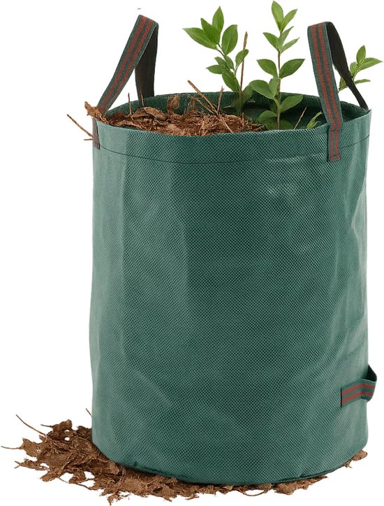 Lomera Opvouwbare Tuinafvalzak - Tuinafvalzak 125L - Tuinzak Met Hengsels - Grote Zak - Herbruikbare Tuinzak - Duurzame Tuinafvalzak - Pp Materiaal - Lichtgewicht Tuinzak - Groene Bladopvangzak - Tuinafvalzak Met 4 Hengsels van Lomera
