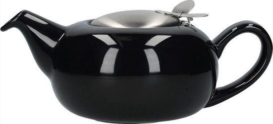London Pottery Theepot Pebble 500 Ml Keramiek Glanzend Zwart van London Pottery